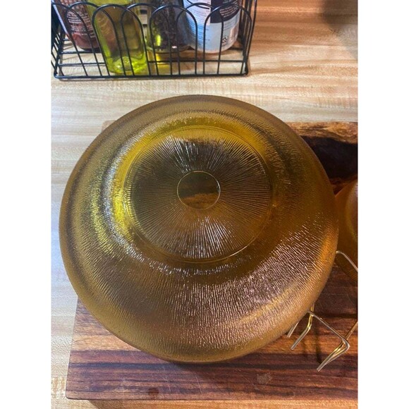 Vintage Amber Glass Chip and Dip Bowl - Picture 5 of 11
